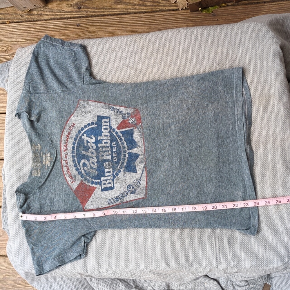 Pabst Blue Ribbon cut up T-shirt